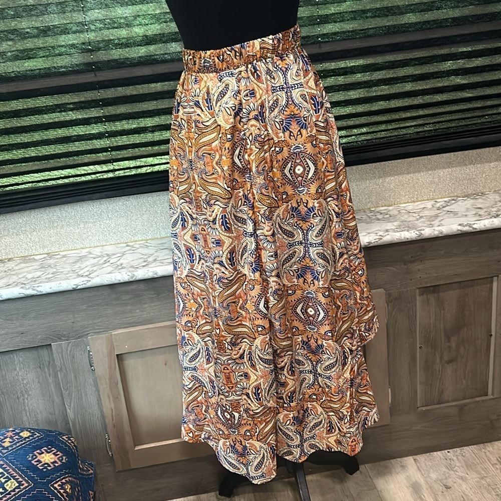 Women’s High Low Paisley Print High Waisted Pull-on Skirt Size XS - Picture 5 of 9